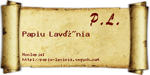 Papiu Lavínia névjegykártya